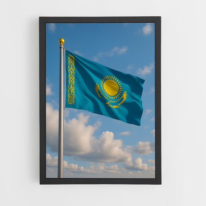 ap-kazakhstan flag-1 cadre Noir