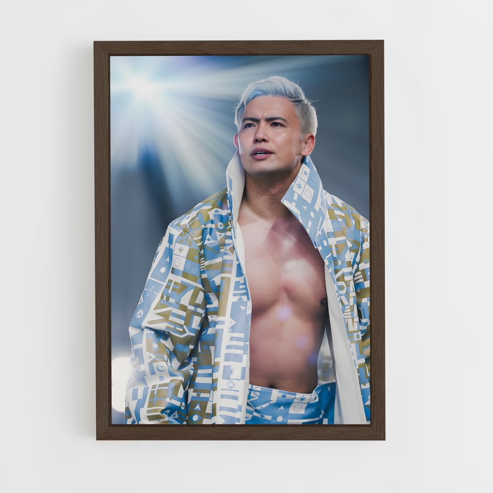 ap-kazuchika okada-1 cadre Bois foncé