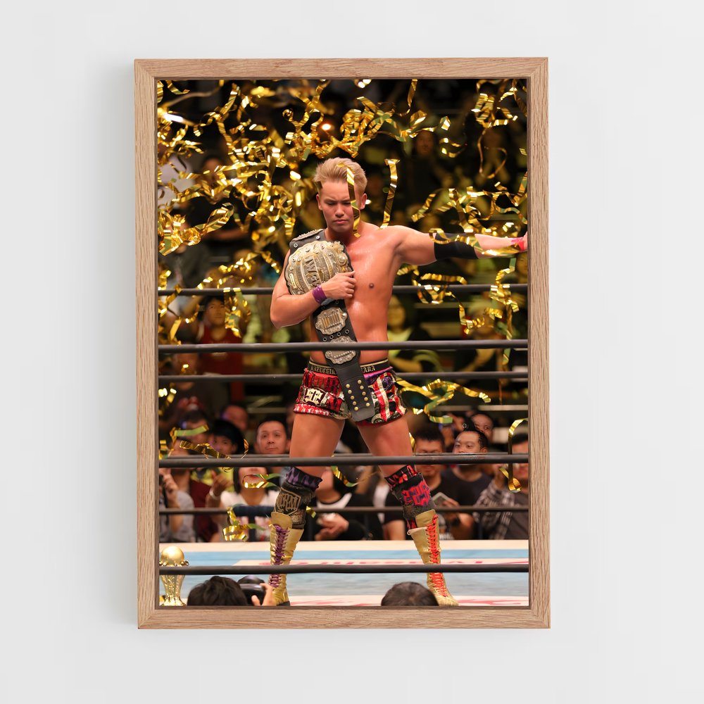ap-kazuchika okada-8 cadre Bois clair