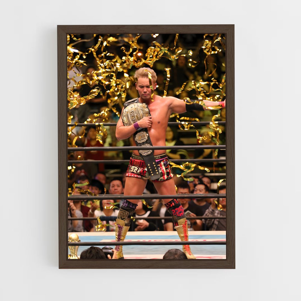ap-kazuchika okada-8 cadre Bois foncé