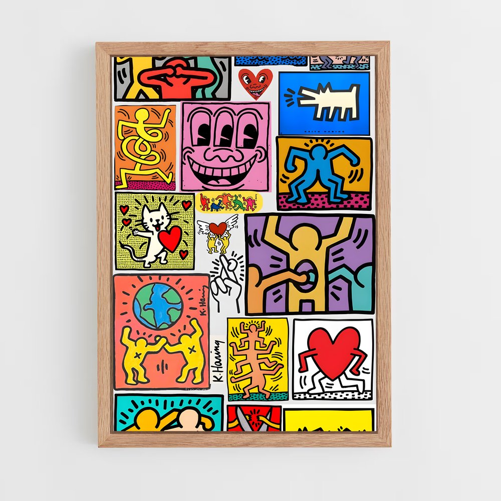 ap-keith haring-1 cadre Bois clair