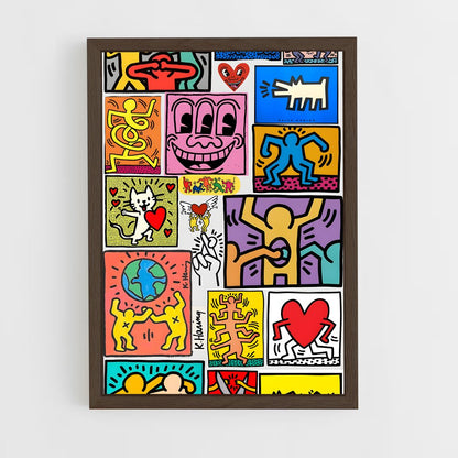 ap-keith haring-1 cadre Bois foncé