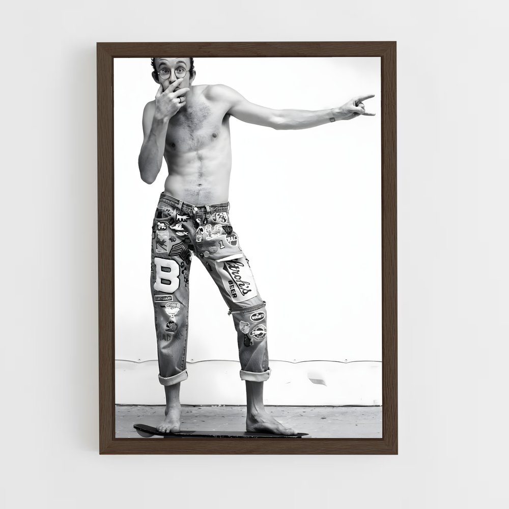 ap-keith haring-4 cadre Bois foncé