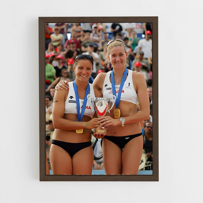ap-kerri walsh jennings-3 cadre Bois foncé