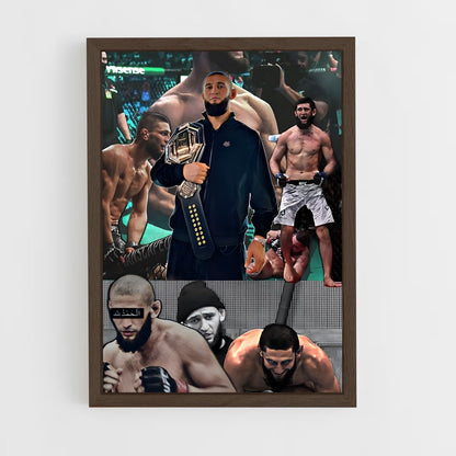 ap-khamzat chimaev-5 cadre Bois foncé