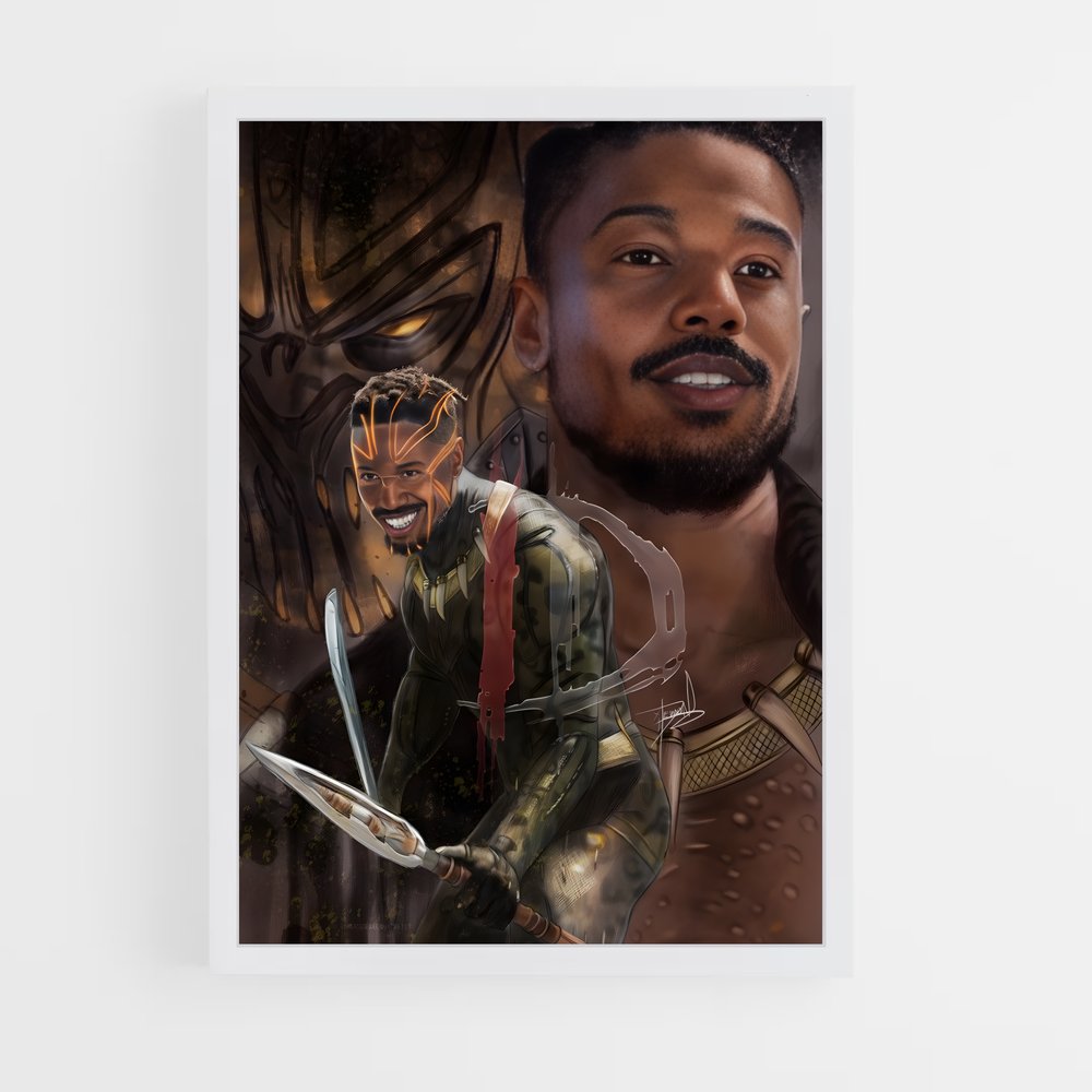 ap-killmonger black panther-3 cadre Blanc