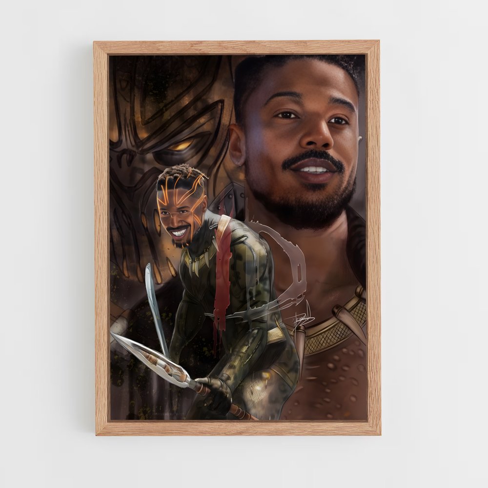 ap-killmonger black panther-3 cadre Bois clair