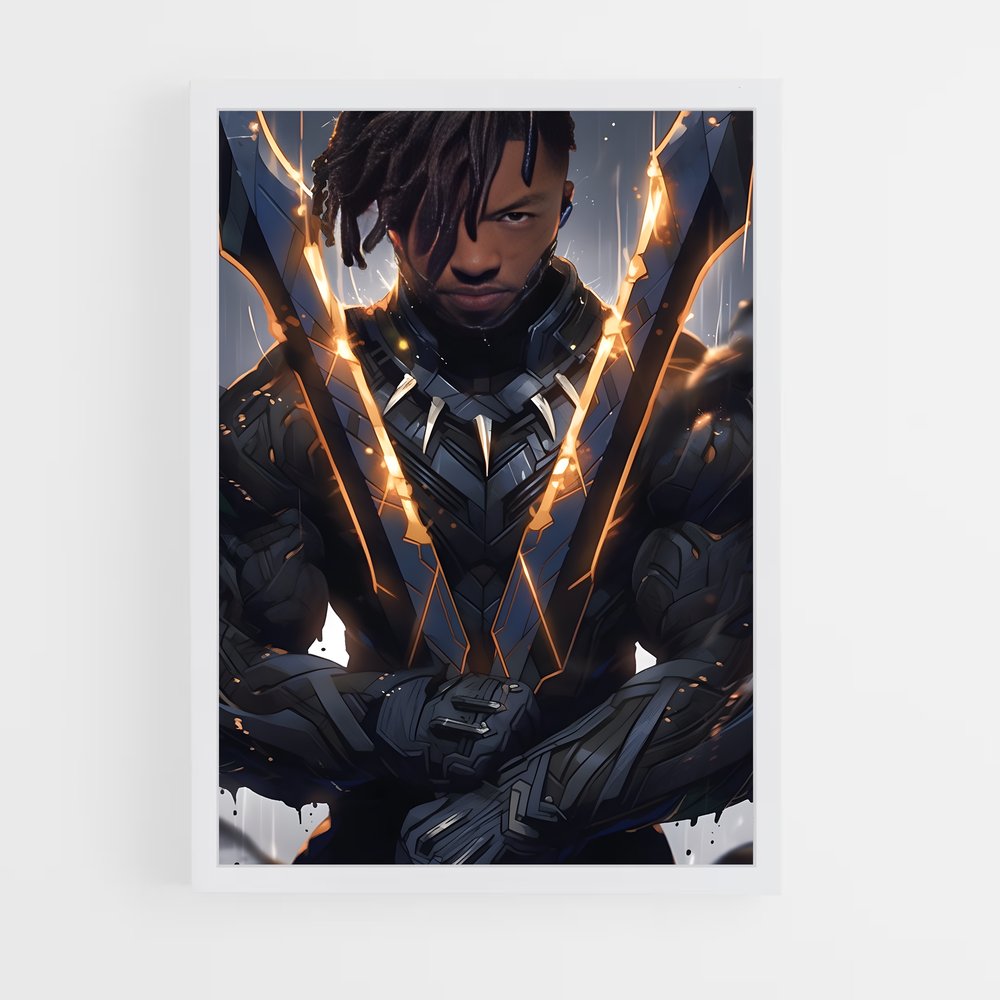 ap-killmonger black panther-4 cadre Blanc