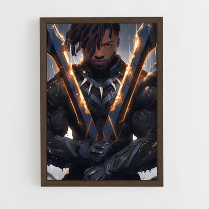 ap-killmonger black panther-4 cadre Bois foncé