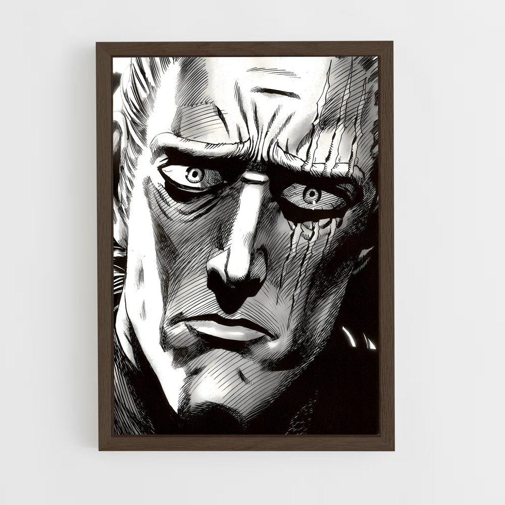 ap-king one punch man-1 cadre Bois foncé
