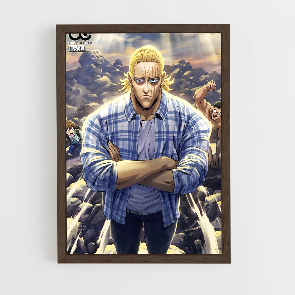 ap-king one punch man-2 cadre Bois foncé