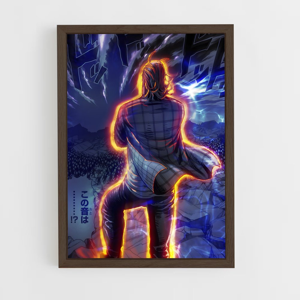 ap-king one punch man-3 cadre Bois foncé