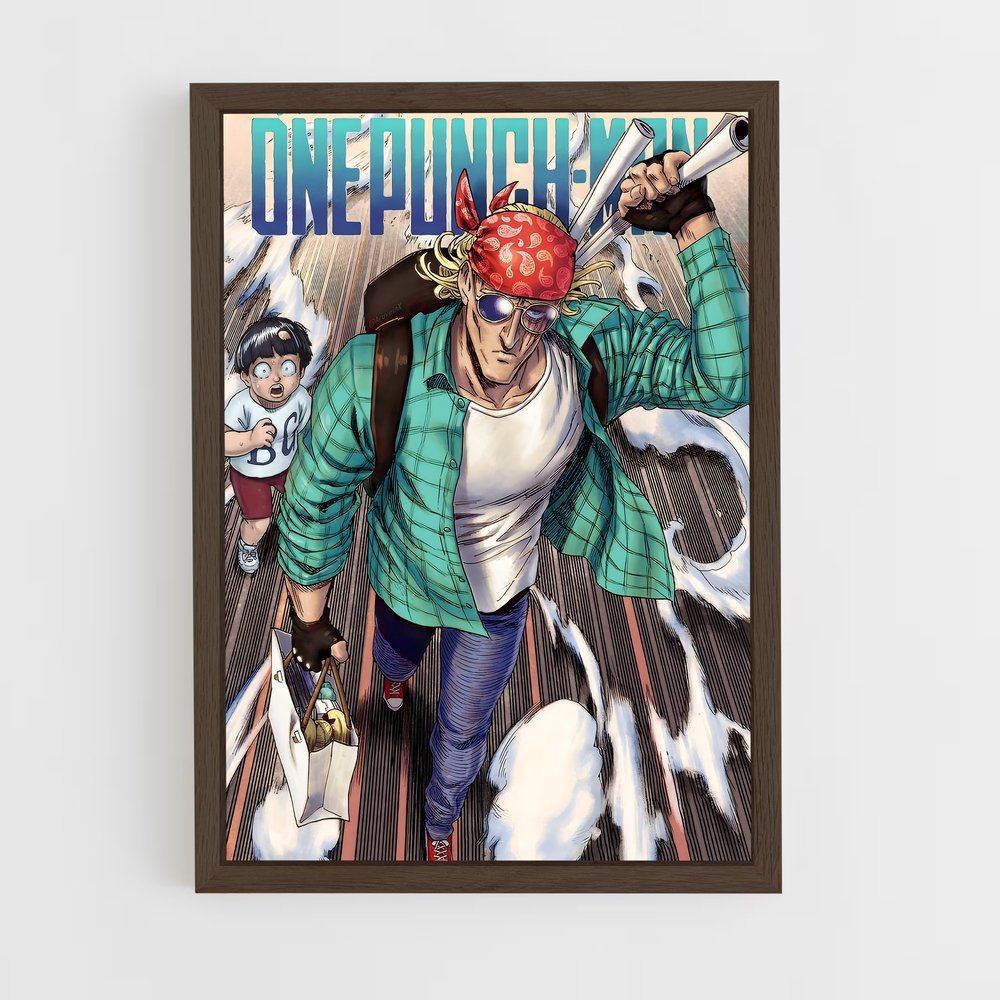 ap-king one punch man-8 cadre Bois foncé