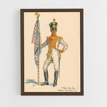 ap-kingdom of naples flag-1 cadre Bois foncé