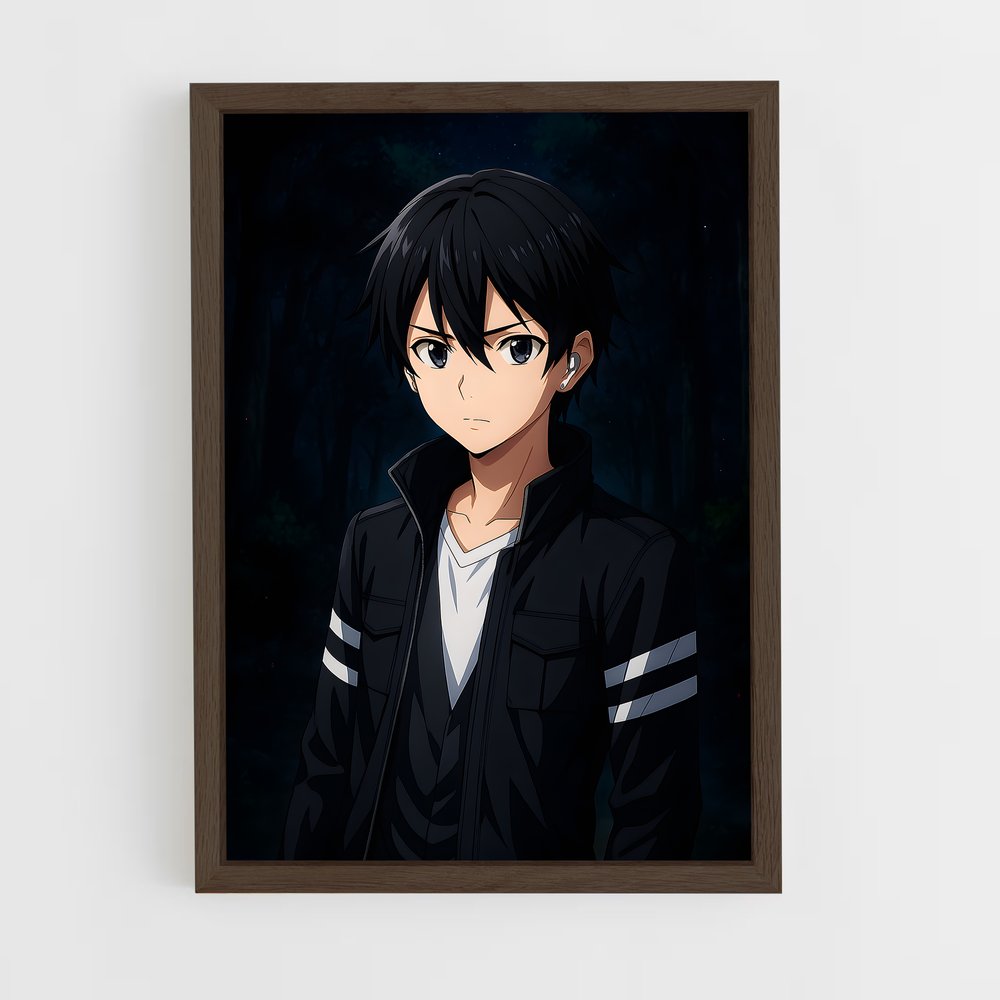 ap-kirito kazuto-10 cadre Bois foncé