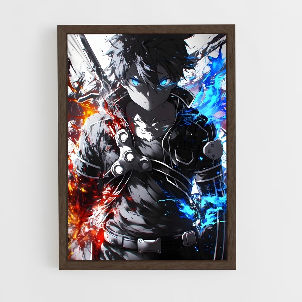 ap-kirito kazuto-12 cadre Bois foncé