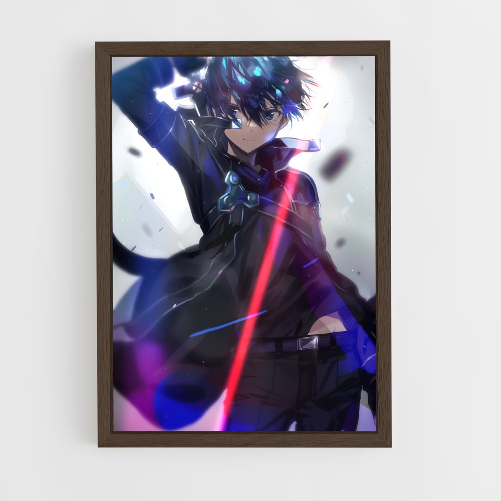 ap-kirito kazuto-4 cadre Bois foncé