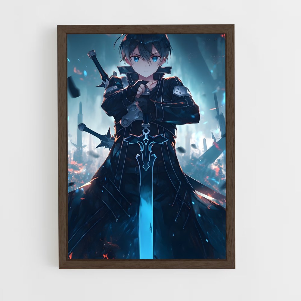 ap-kirito kazuto-7 cadre Bois foncé