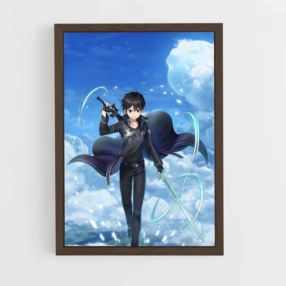 ap-kirito kazuto-8 cadre Bois foncé