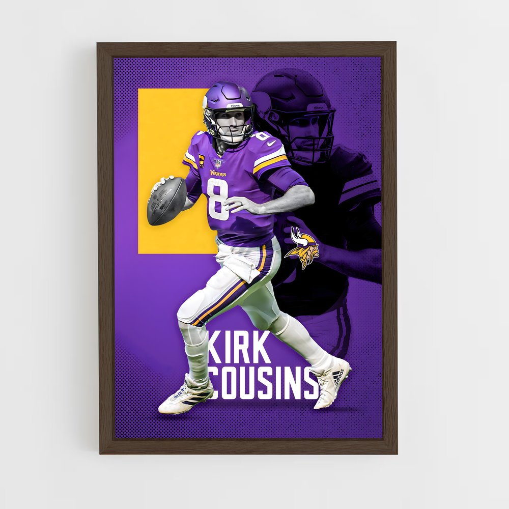 ap-kirk cousins-1 cadre Bois foncé