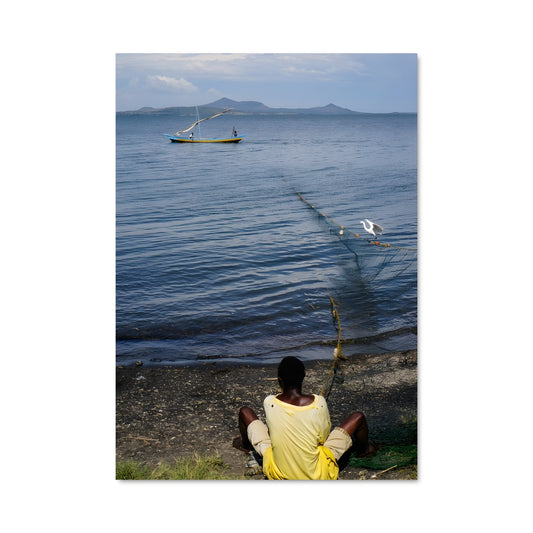 Poster Pêcheur au Crépuscule