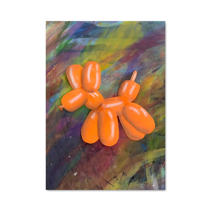 Poster Chien Ballon Orange