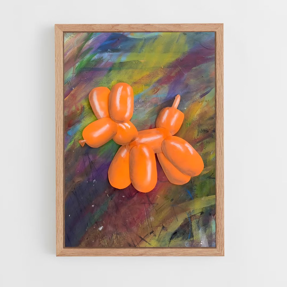 ap-koons balloon dog-1 cadre Bois clair