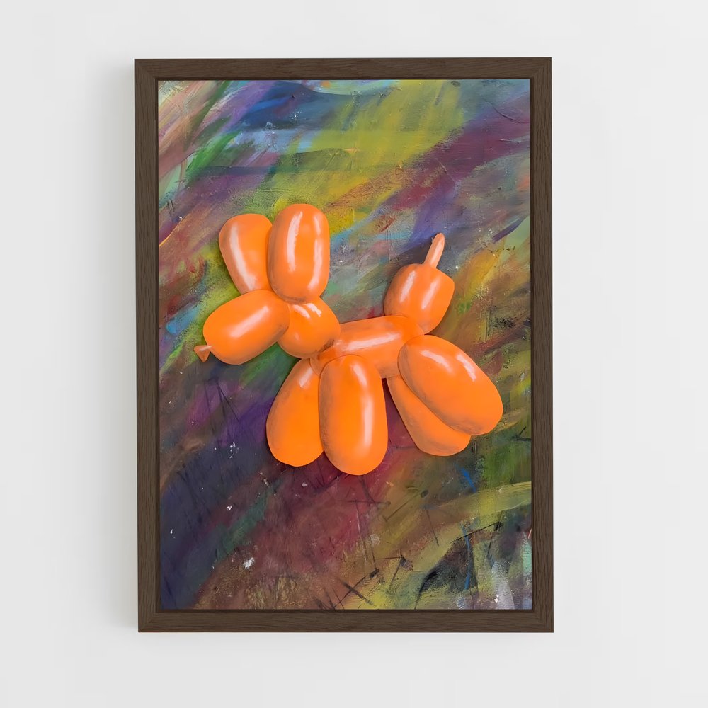 ap-koons balloon dog-1 cadre Bois foncé