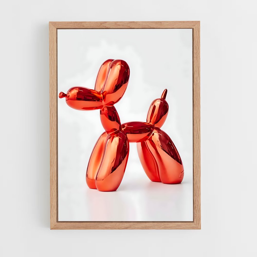 ap-koons balloon dog-2 cadre Bois clair