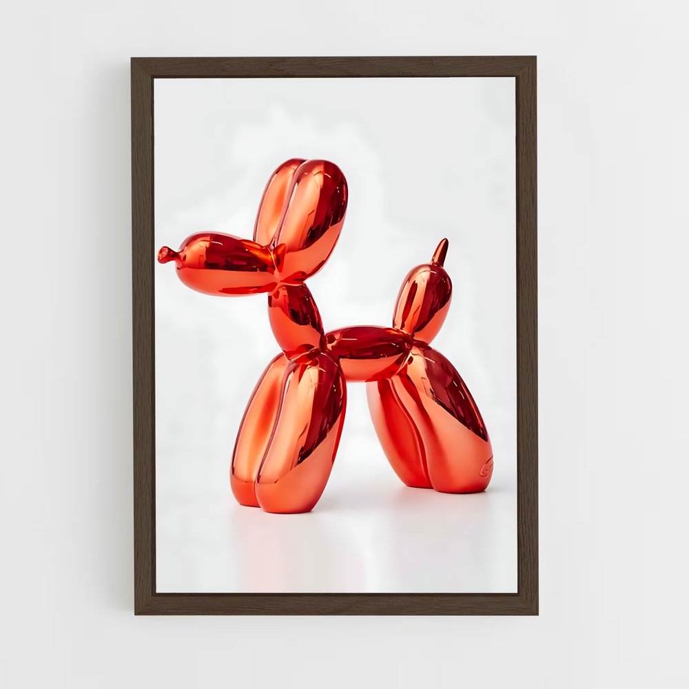 ap-koons balloon dog-2 cadre Bois foncé