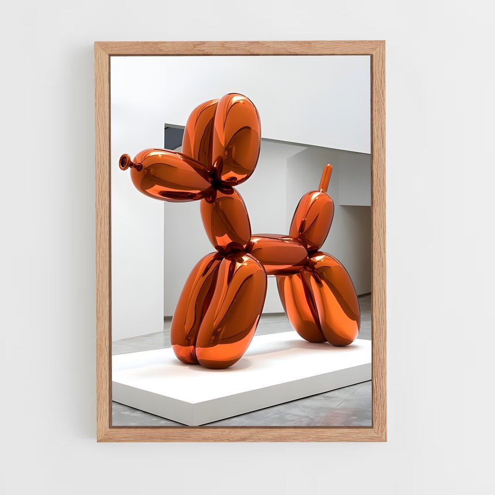 ap-koons balloon dog-3 cadre Bois clair