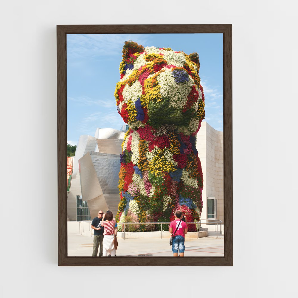 ap-koons puppy-1 cadre Bois foncé