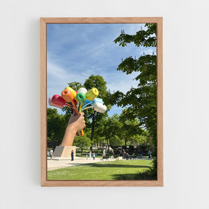 ap-koons tulips-3 cadre Bois clair