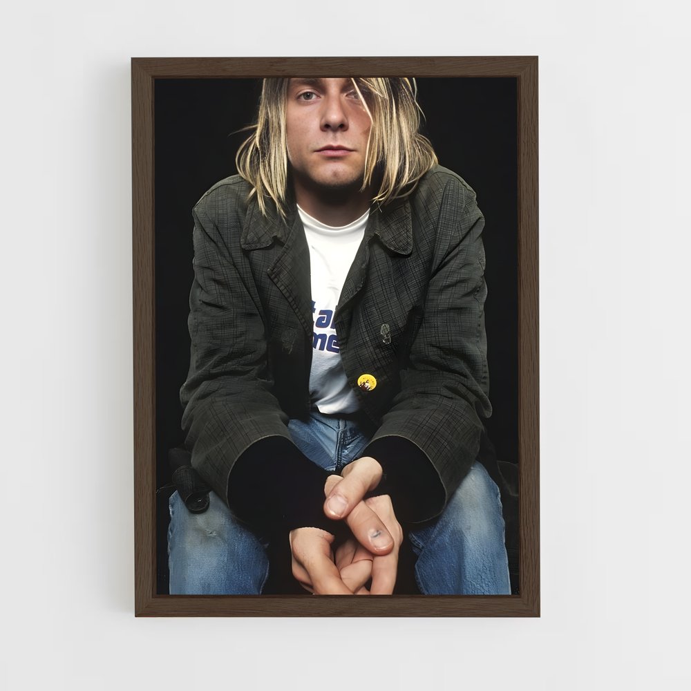 ap-kurt cobain-1 cadre Bois foncé