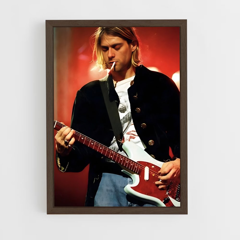 ap-kurt cobain-2 cadre Bois foncé