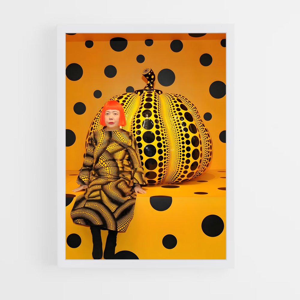 ap-kusama pumpkin sculptures-1 cadre Blanc