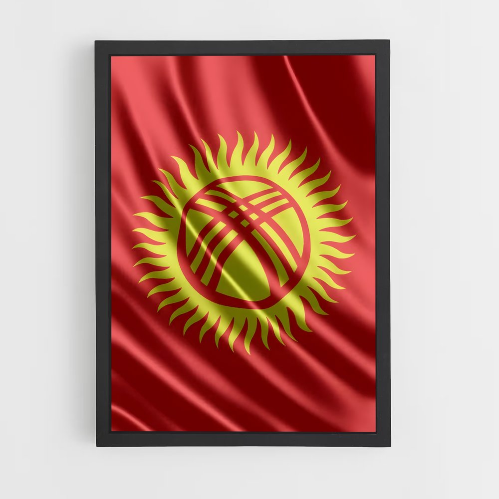 ap-kyrgyzstan flag-1 cadre Noir