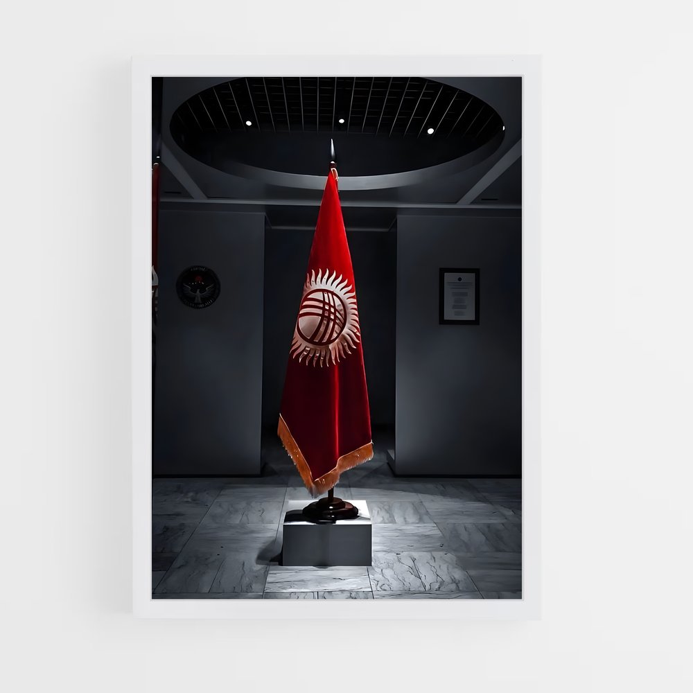 ap-kyrgyzstan flag-4 cadre Blanc