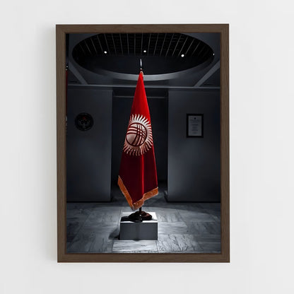 ap-kyrgyzstan flag-4 cadre Bois foncé