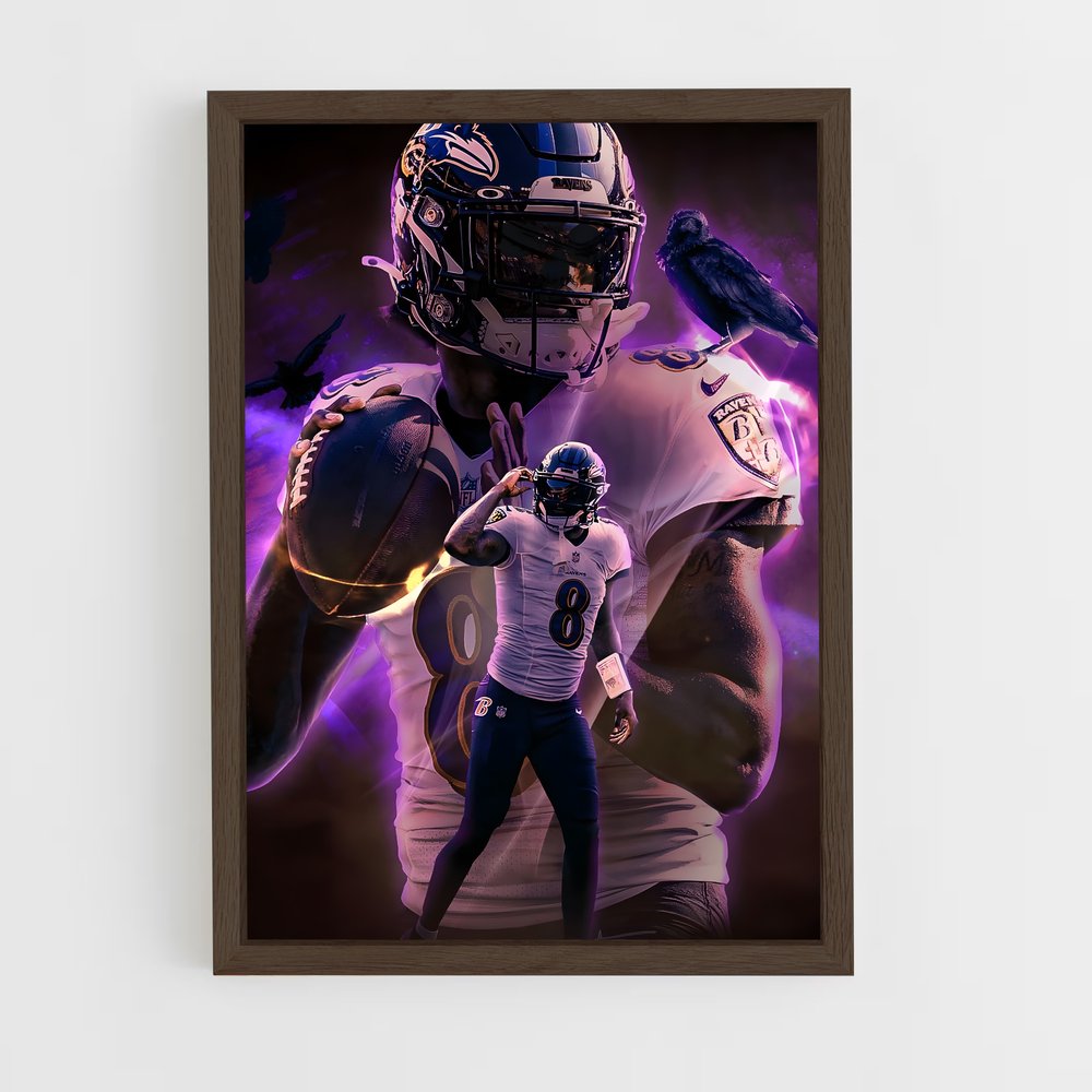 ap-lamar jackson-7 cadre Bois foncé