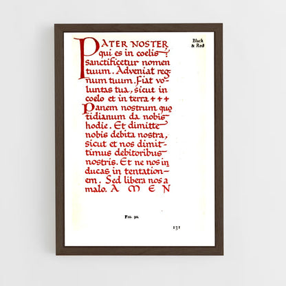 ap-latin calligraphy-1 cadre Bois foncé