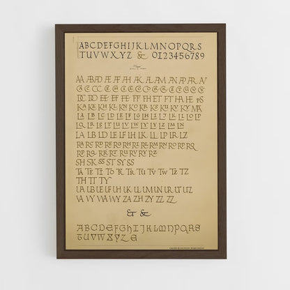 ap-latin calligraphy-3 cadre Bois foncé