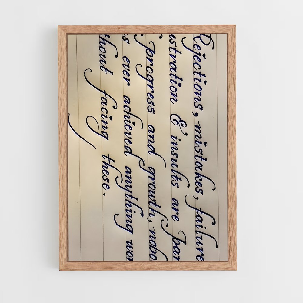 ap-latin calligraphy-4 cadre Bois clair