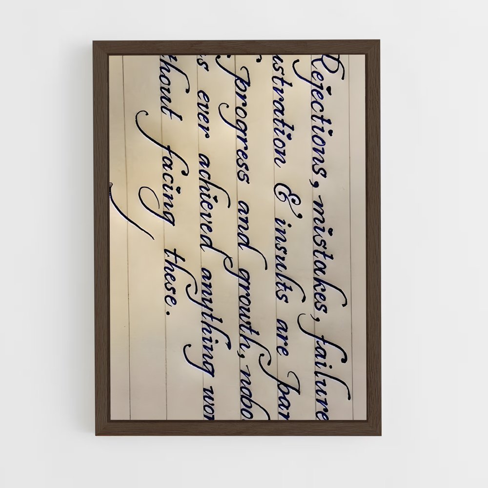 ap-latin calligraphy-4 cadre Bois foncé