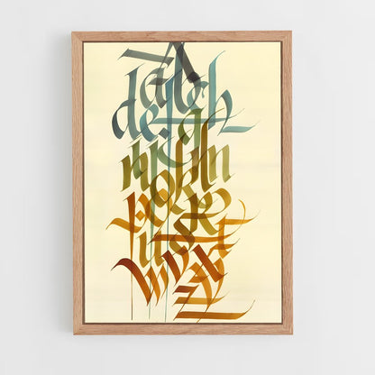 ap-latin calligraphy-5 cadre Bois clair
