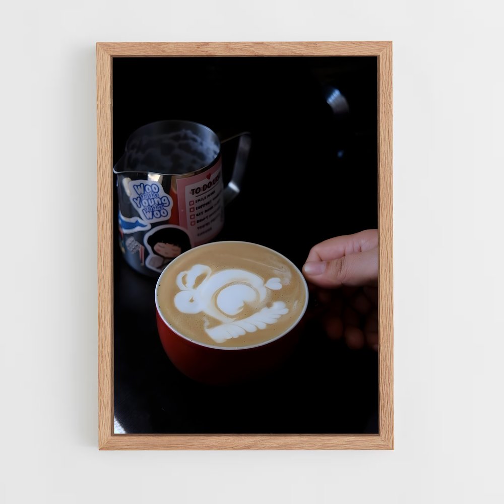 ap-latte art-4 cadre Bois clair