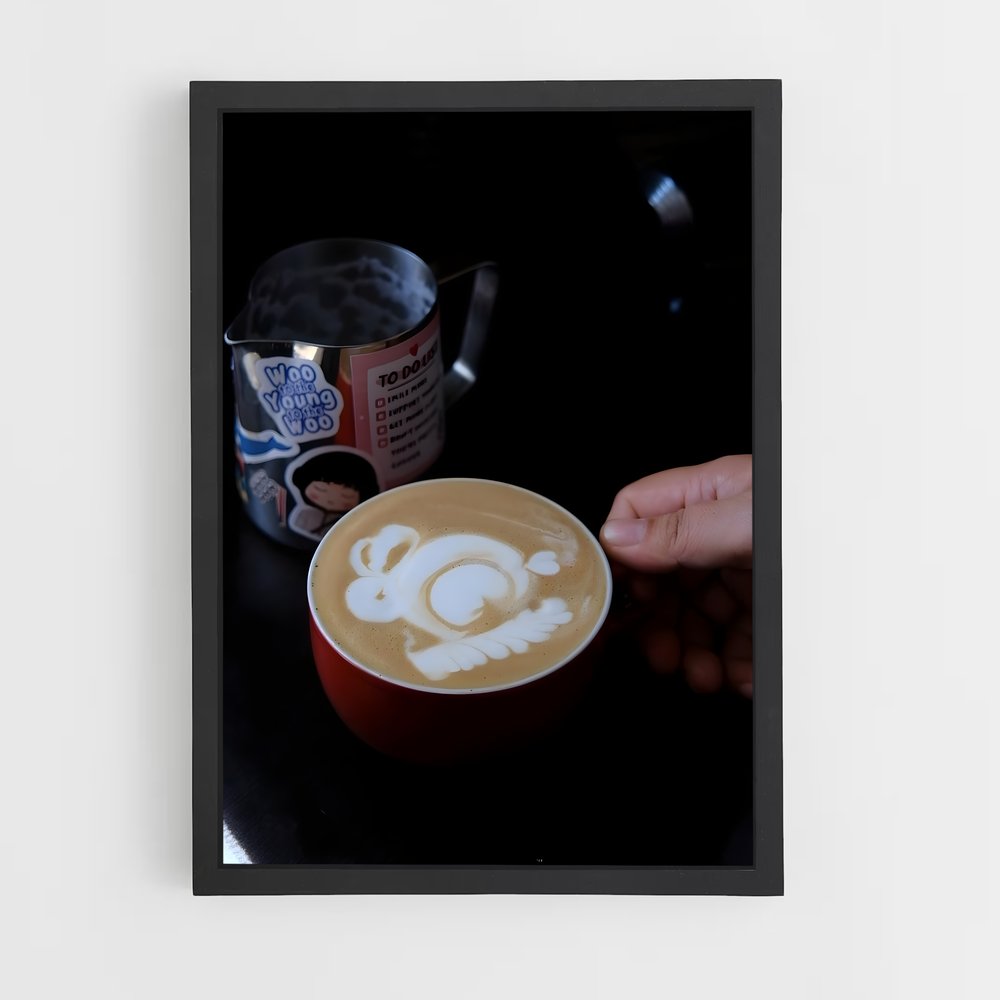 ap-latte art-4 cadre Noir