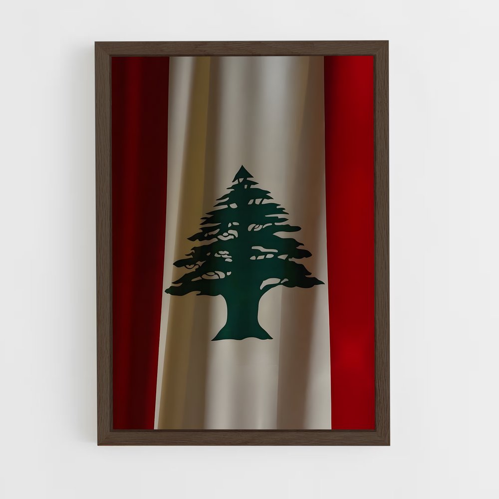 ap-lebanon flag-4 cadre Bois foncé