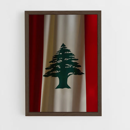 ap-lebanon flag-4 cadre Bois foncé
