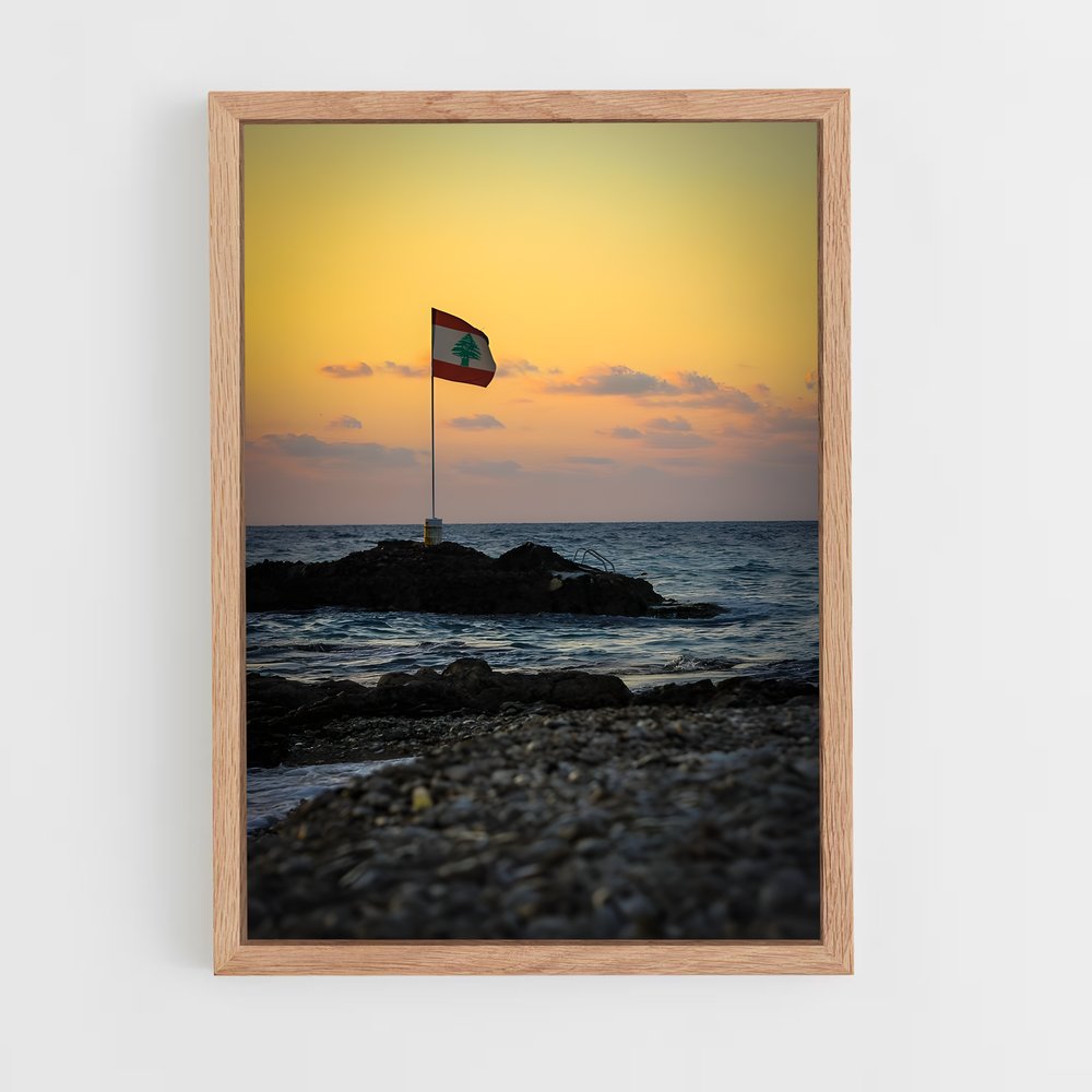 ap-lebanon flag-5 cadre Bois clair